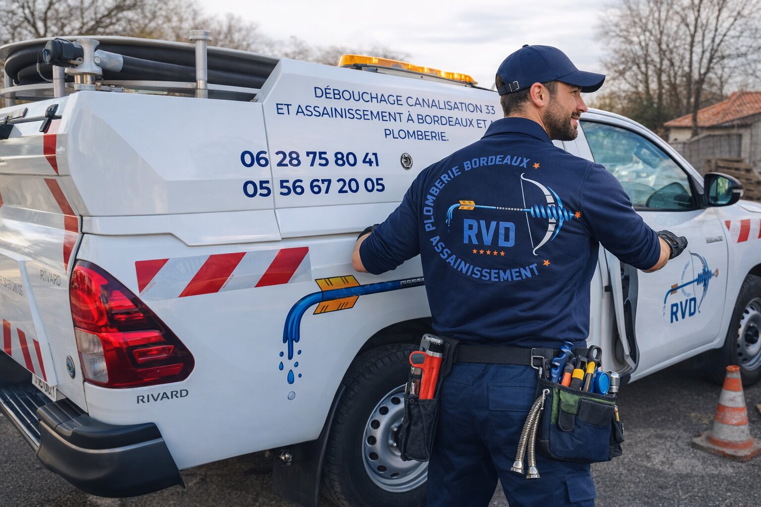 Camion hydrocureur RVD, débouchage de canalisation à Bordeaux
