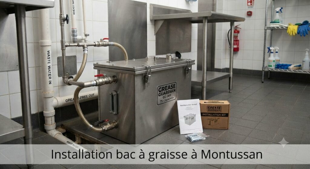 Bac à graisse installé à Montussan Bac à graisse installé à Montussan