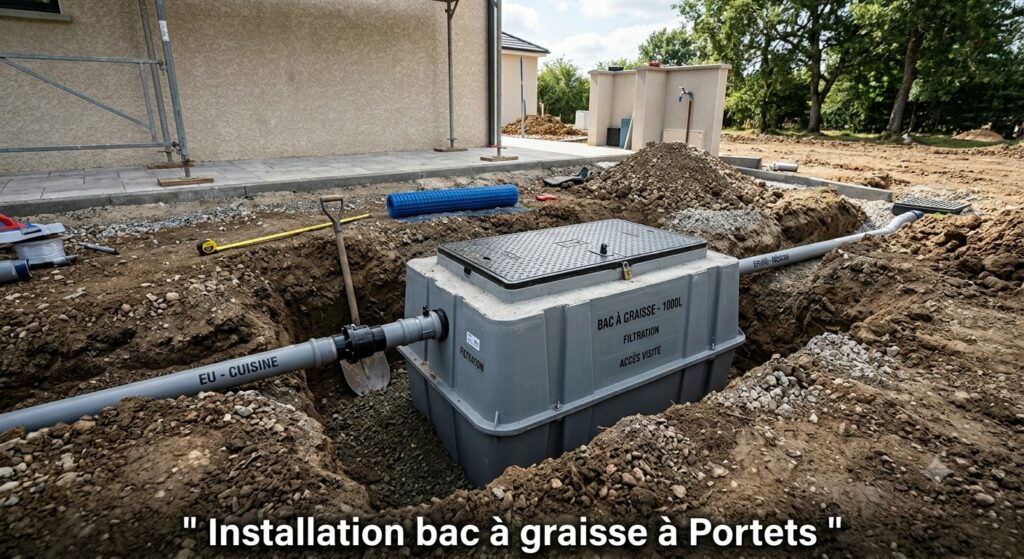 Installation bac à graisse à Portets (2) Installation bac à graisse à Portets