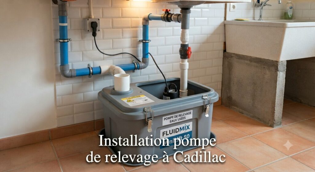 Pompe de relevage installée à Cadillac Pompe de relevage installée à Cadillac
