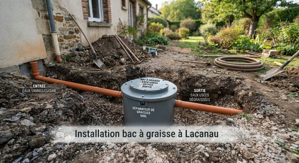 Installation bac à graisse à Lacanau (1) Installation bac à graisse à Lacanau
