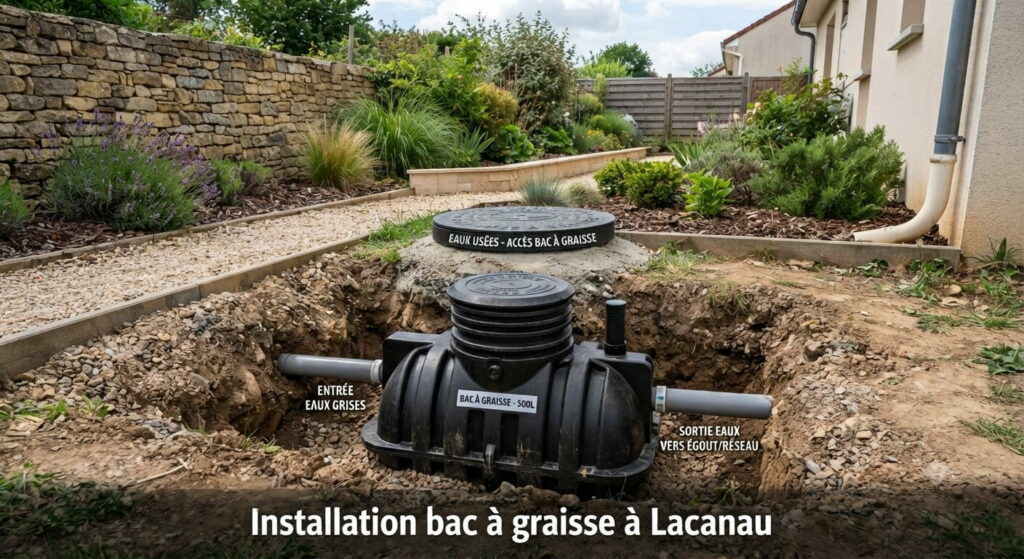 Installation bac à graisse à Lacanau (2) Installation bac à graisse à Lacanau