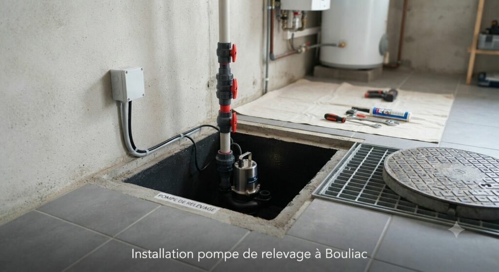 Installation pompe de relevage à Bouliac (2) Installation pompe de relevage à Bouliac